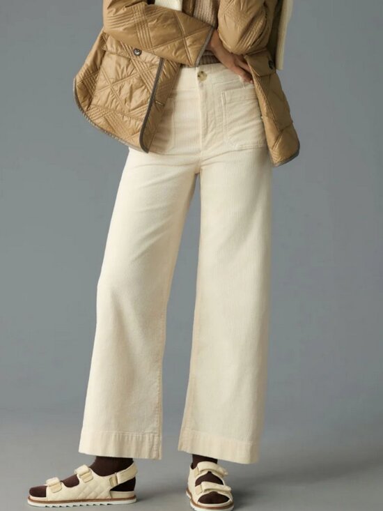 Anthropologie Pants - Maeve by Anthropologie - The Colette Cropped Wide-Leg Corduroy Pants - 31